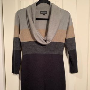 Cowl neck color block dress